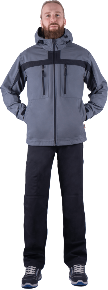 Куртка СОФТШЕЛЛ, серый-черный