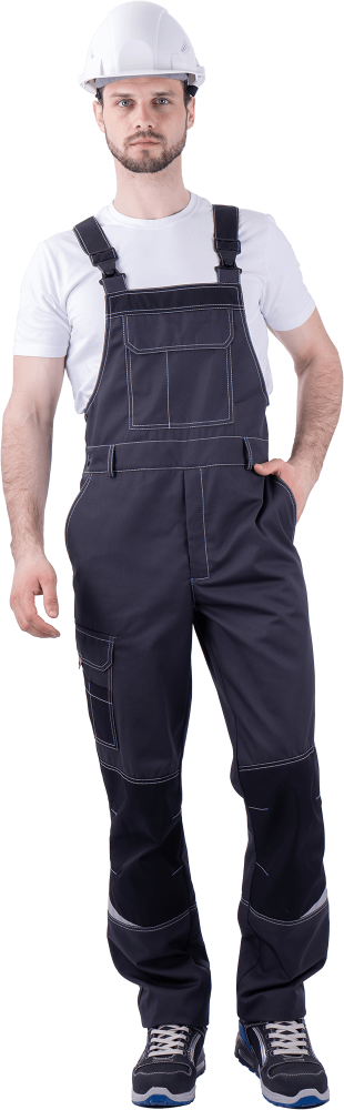 Полукомбинезон ТУРБО SAFETY летний, т.серый-черный