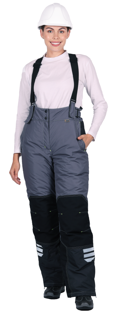 Брюки ЭДВАНС зимние, серый-т.серый-черный, женские