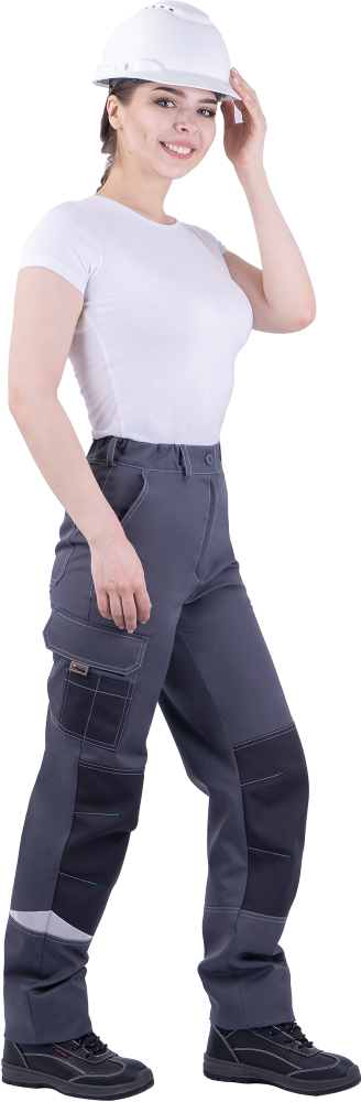 Брюки ТУРБО SAFETY летние, серый-т.серый, женские