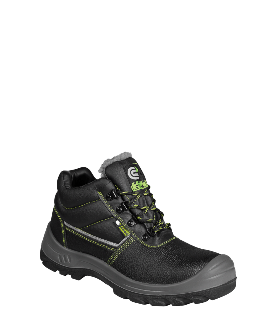 Ботинки СПЕЦ® кожаные с МП иск. мех на ПУ/ПУ