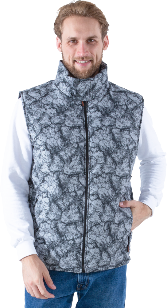 Жилет САТУРН утепленный, серый (абстракция)