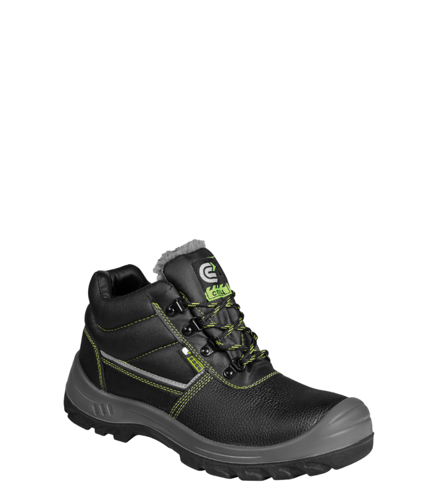 Ботинки СПЕЦ® кожаные с МП и МС иск. мех на ПУ/ПУ