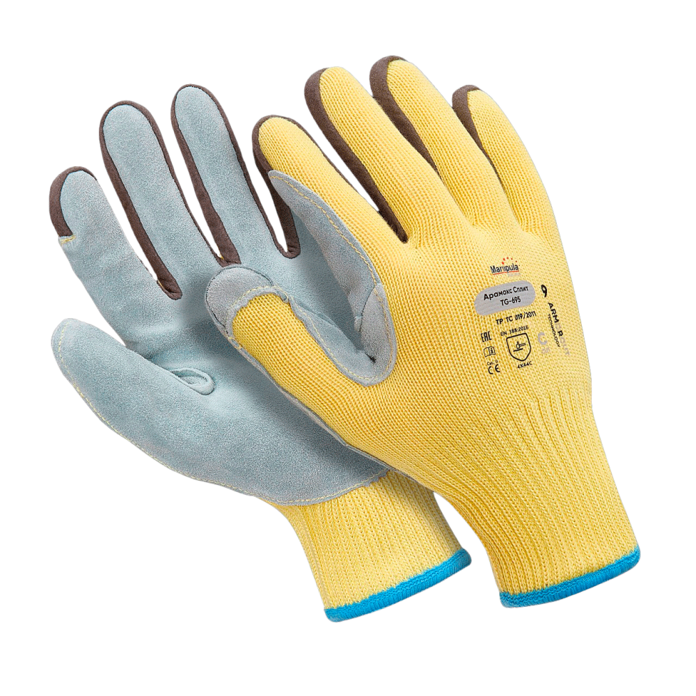 Перчатки АРАМАКС СПЛИТ (TG-695), Armorcut Technology, спилок, оверлок