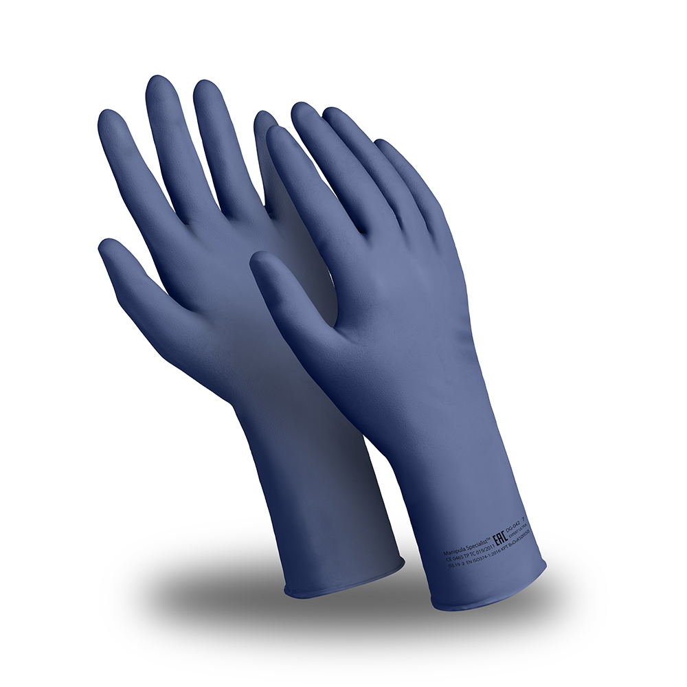 Перчатки ЭКСПЕРТ (DG-030), нитрил/неопрен, 0.23 мм, неопудренные, текстурированные, цвет синий