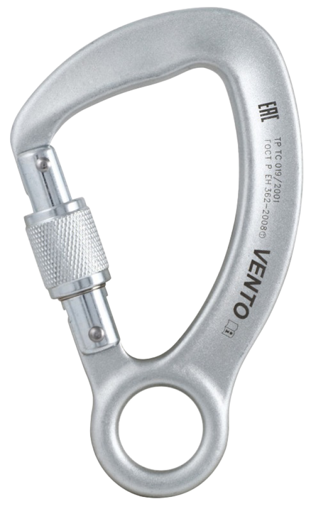 Карабин СТАЛЬНОЙ С КОЛЬЦОМ (vpro 0019) с муфтой (25 мм)