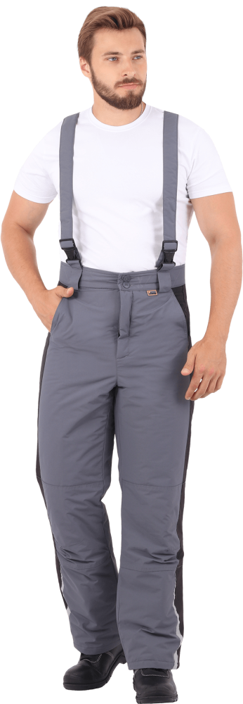 Брюки ХАЙ-ТЕК зимние, серый-черный