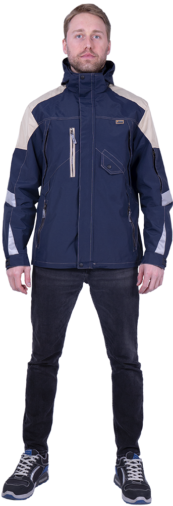 Куртка-штормовка РЕСПЕКТ, синий-бежевый