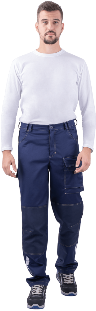 Брюки ДИДЖИТАЛ НЬЮ летние, т/синий-бежевый