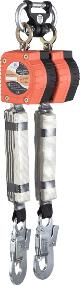 СИЗ втягивающего типа НВ-02 (vnt НВ02 duo 0052) (двухплечевое) с карабином "Стальной Монтажный малый