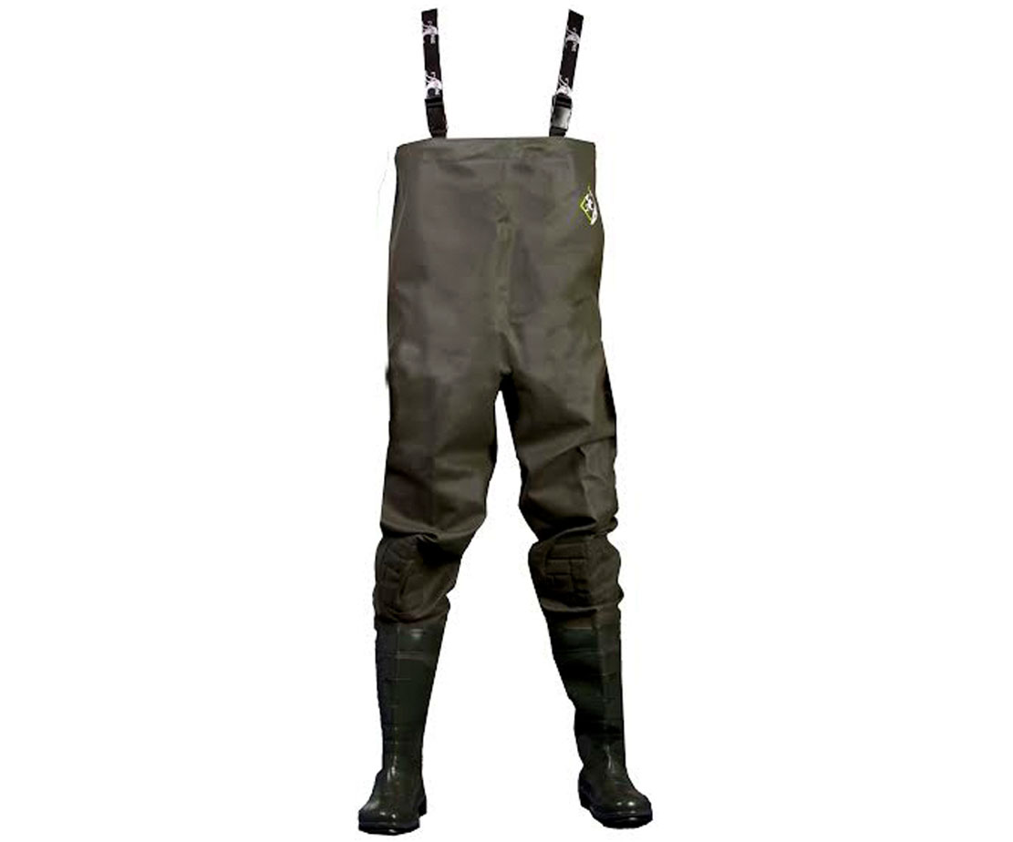 Полукомбинезон с сапогами мужской Рыбацкий ПВХ/ПВХ, зеленый